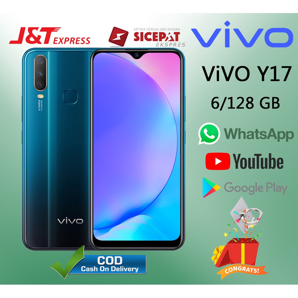 HP VIVO Y17 Ram 8/256GB &amp; 6/128GB Smartphone 4G LET 6.35 inches Dual SIM 20MP+13MP Handphone