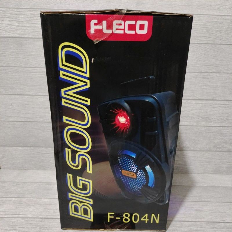 COD SPEAKER BLUETOOTH FLECO 8'5 INCH F-804N LED BONUS  MIC KARAOKE X-BASS//SPEAKER SALON AKTIF X-BASS//SPEAKER KARAOKE//SPEAKER FLECO X-BASS