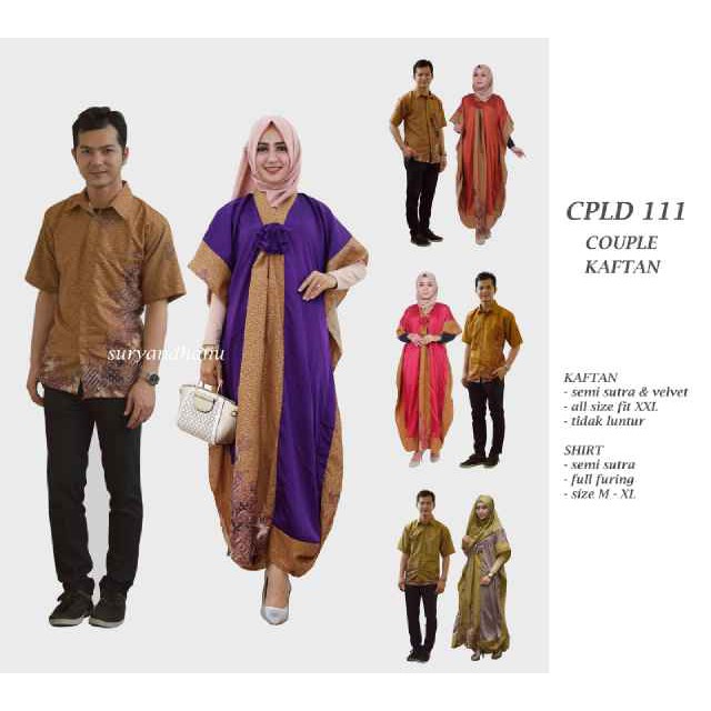 CPLD 111 Kaftan Couple Muslim semi sutra Batik Couple pasnagan pesta kondangan gaun dress