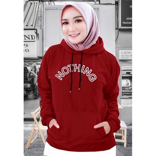 Sweater Hoodie Wanita nothing / Sweater Hoodie Korean Style / Sweater Terbaru 2021 / Sweater Tebal / Sweatshirt Hoodie Wanita