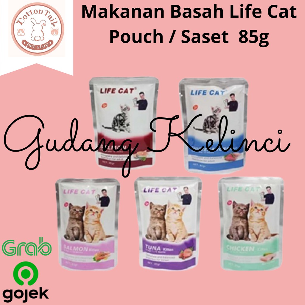 LIFE CAT Pouch Makanan Basah Saset 85gr Kitten &amp; Adult