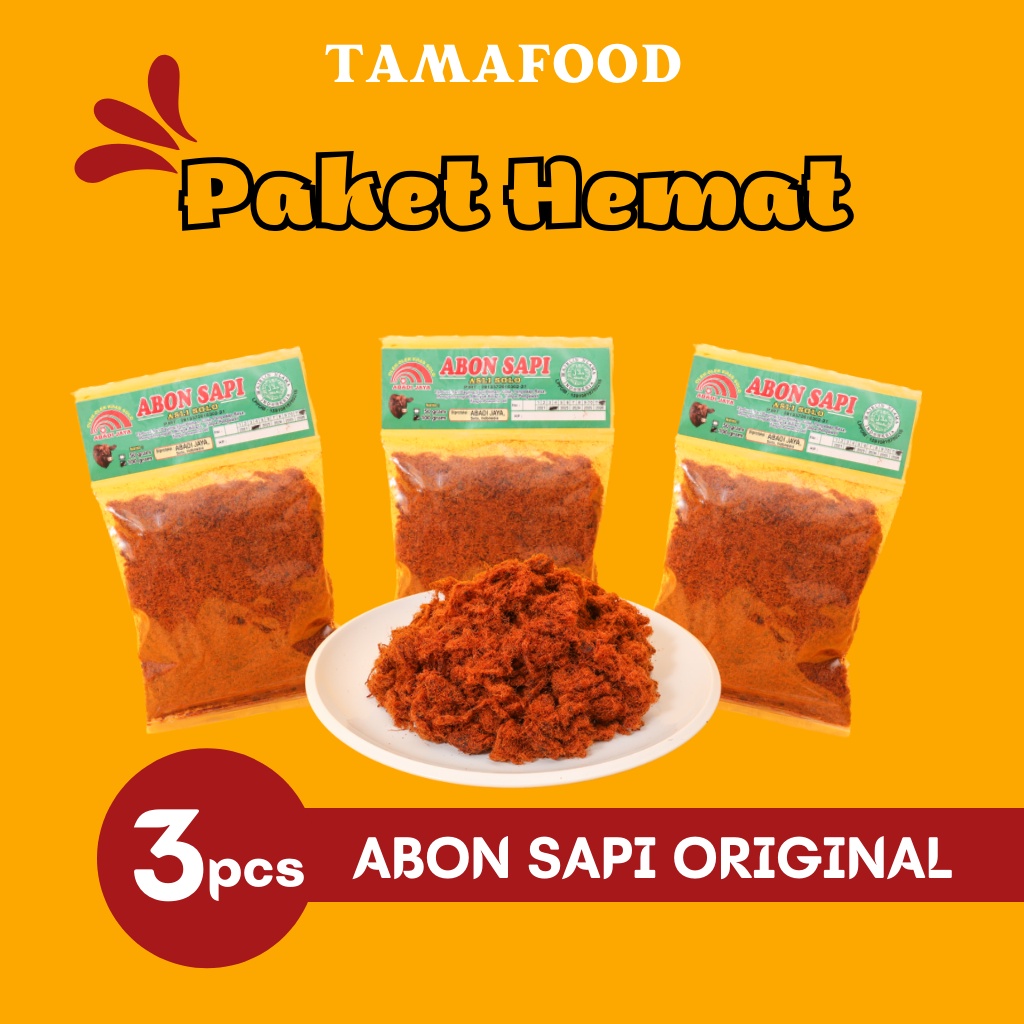 

PAKET HEMAT 3pcs ABON SAPI ORIGINAL / ABON SAPI ASLI 100% DAGING SAPI / ABON SAPI HALAL / ABON SAPI ENAK / BEEF FLOSS ABON SAPI