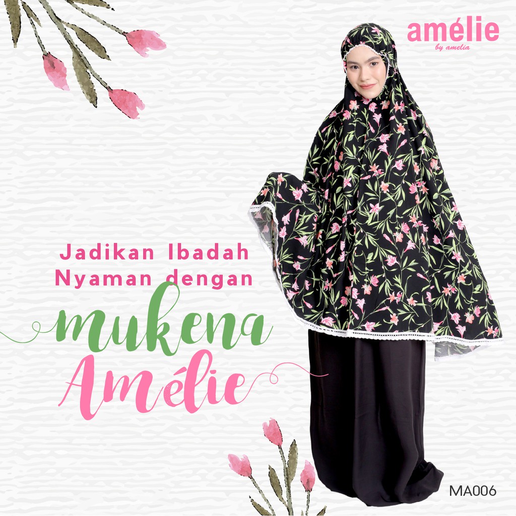 Mukena Amelie Motif - Bahan Katun Rayon - Include Tas Mukena