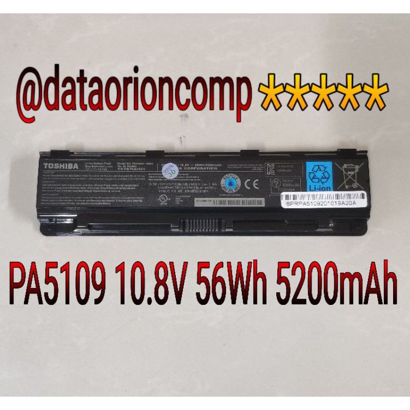 Baterai TOSHIBA C40T-A C40T-B C50-A C55 C55DT 5109 PA5109