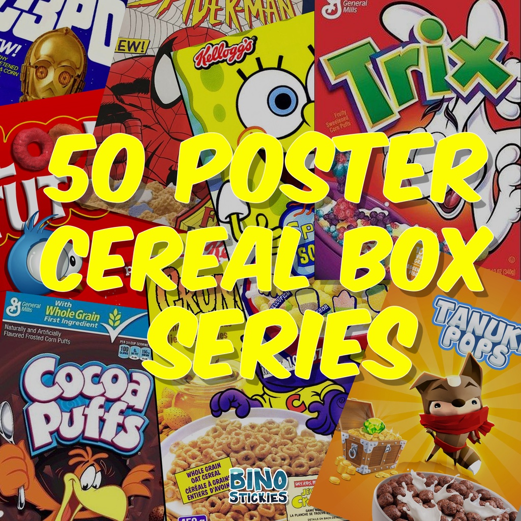 POSTER CEREAL BOX SERIES  - AESTHETIC POSTER || WALLPOSTER || CUSTOM POSTER || POSTER DINDING ||