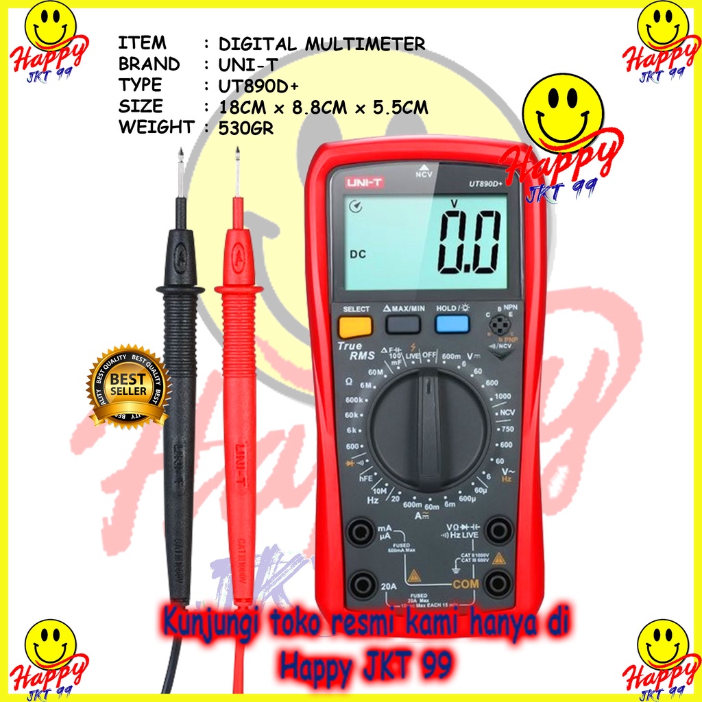 MULTITESTER MULTIMETER AVOMETER TESTER DIGITAL UNI-T UT890D+ UT890 D UT 890D 890