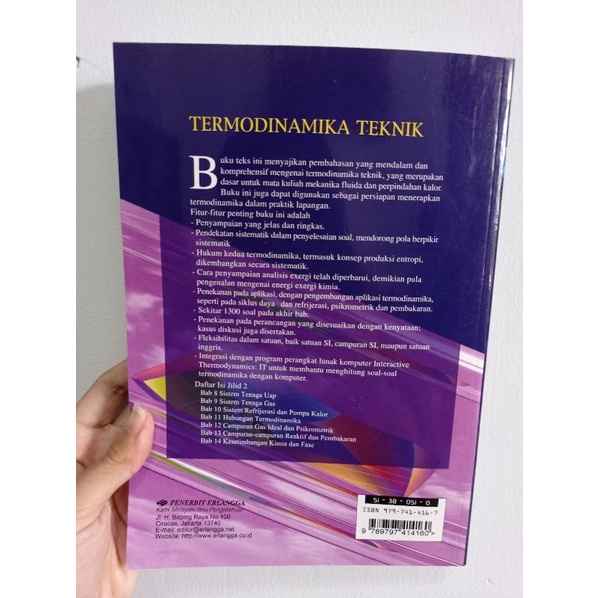 

Original Buku Termodinamika Teknik Jilid 2 Edisi 4 Bekas - Buku Teknik