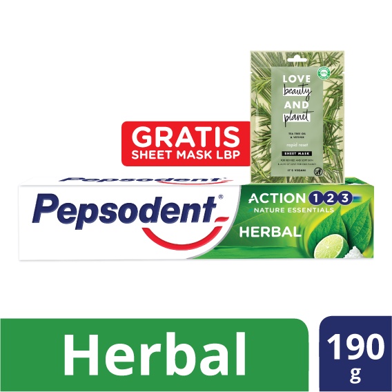 BUY Pepsodent Herbal 190g FREE LBP Sheet Mask Tea Tree 1pcs