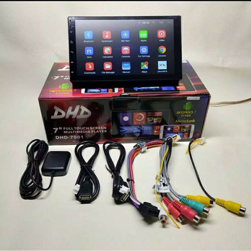 Head unit double din DHD  Android 7" plus kamera parkir