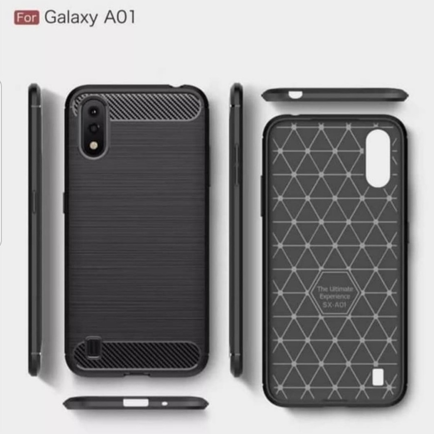 CASE SLIM FIT CARBON IPAKY SAMSUNG GALAXY A01 SAMSUNG GALAXY M01 SOFTCASE - FA