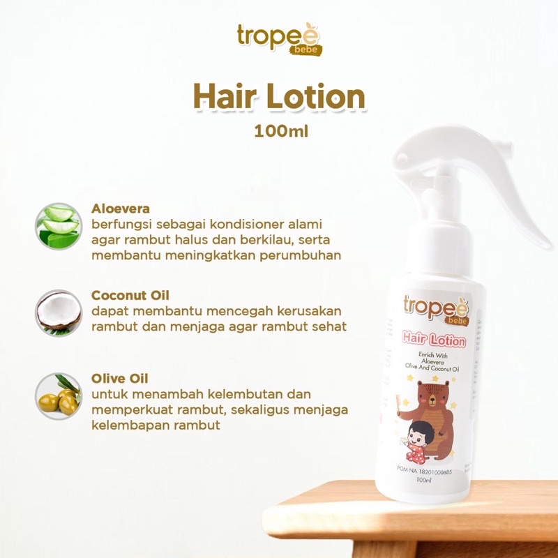 Tropee Bebe Hair Lotion 100 ml - Baby Hair Lotion tropee bebe refill 250 ml