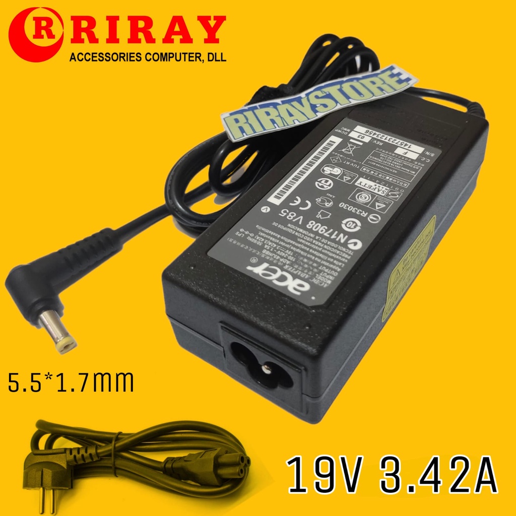 Adaptor Charger Laptop Acer Aspire E14 E5 475 E5 475G E1-421 E1-431 E1-451 E1-471 4710 4730 4730G 4732 4732Z 4710 4710G 4710Z 4736 4736 4738 19V 3.42A Free Kabel