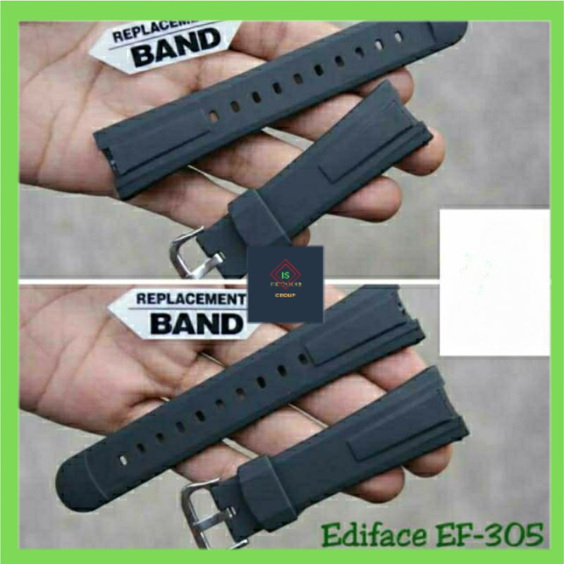 TALI JAM CASIO EDIFICE EF-305 - EF 305 - EF305 RUBBER STRAP TALI JAM EDIFACE EF 305