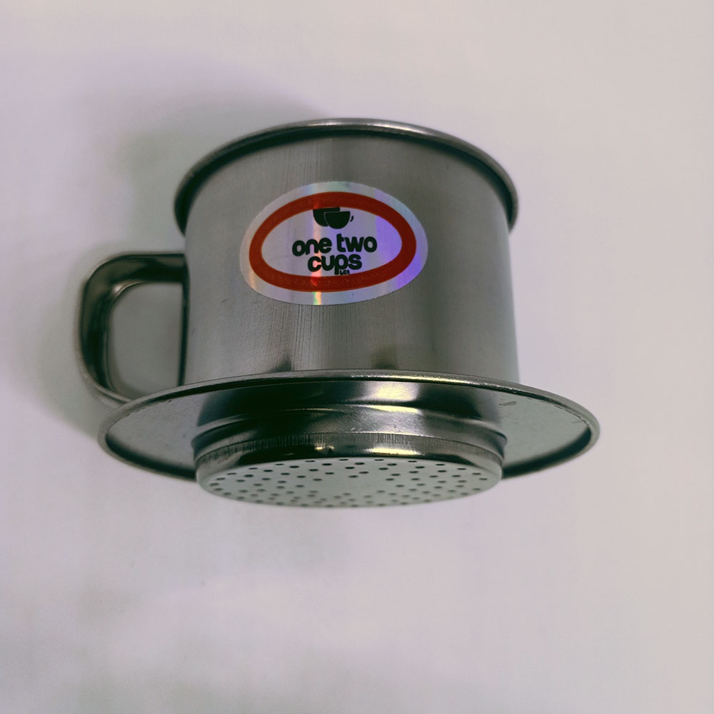 One Two Cups Filter Saring Kopi Vietnamese Drip Pot Stainless 100ml 8 Quai 9.5x6.5cm ABU