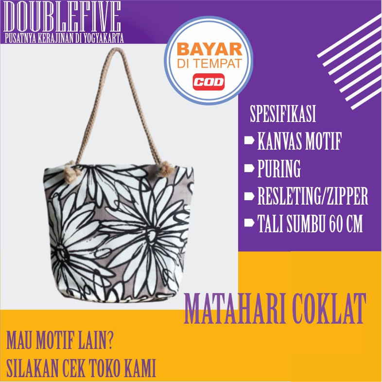 ( TALI SUMBU BAYAR DITEMPAT ) TOTEBAG TALI SUMBU / KEPANG KANVAS MOTIF / TAS TOTEBAG WANITA