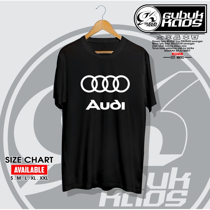 BAJU KAOS LOGO MERK AUDI LOGO MERK MOBIL TERKENAL - GUBUK.KAOS