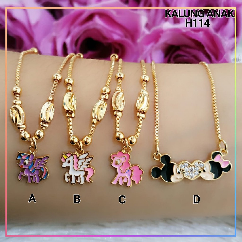 Kalung xuping kalung anak little pony lapis emas gold H114