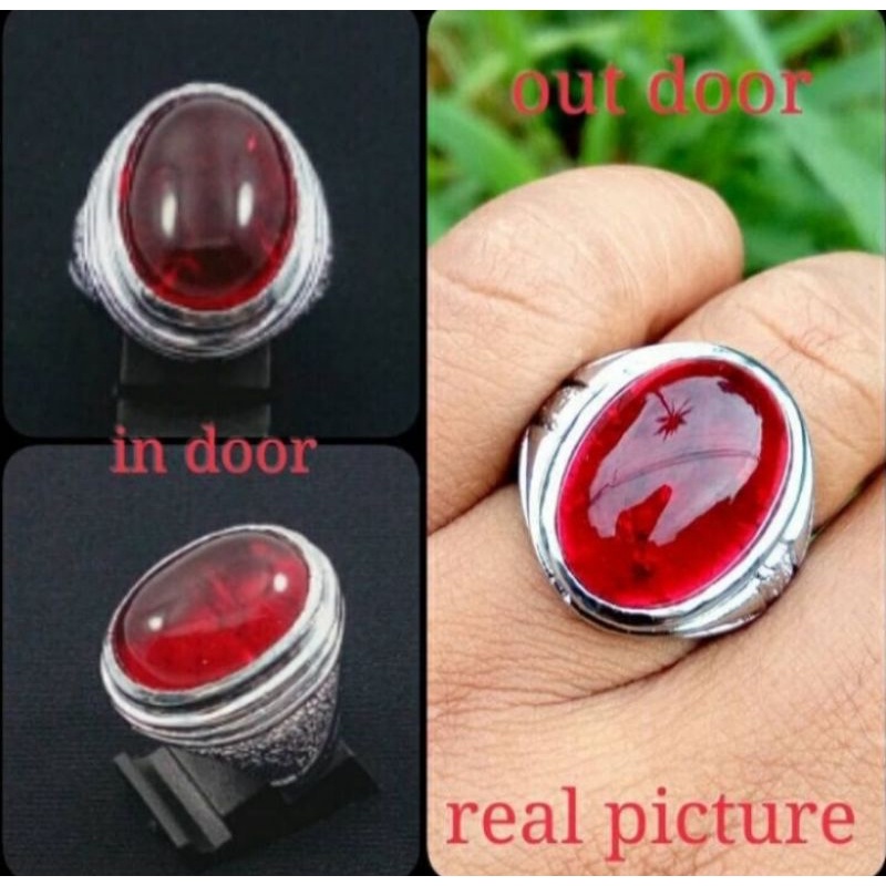 cincin batu merah Siam pecah seribu minimalis