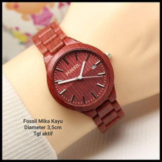 TERLARIS JAM  TANGAN  FOSIL MIKA MOTIF KAYU  UNISEX PALING 