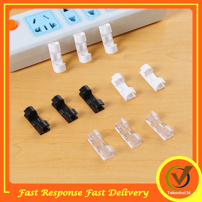 Klem Kabel Tempel 1 Pack / Organizer Pengikat Penjepit Kabel Tempel / Klip Perapih Kabel Tanpa Paku 