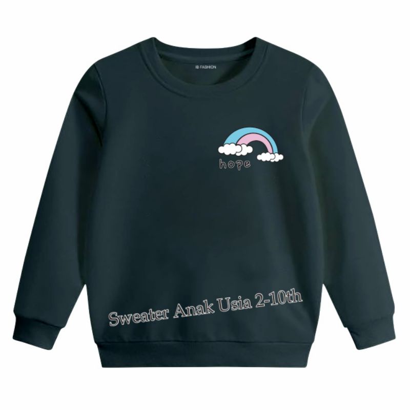 ((IB))SWEATER ANAK2 UNISEX/LOGO RAINBOW DIGITAL SABLON