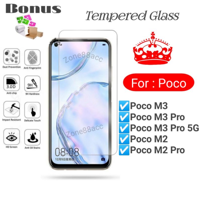 Antigores Tempered glass screen guard protector Xiaomi Pocofone Poco M3 M2 Pro 5G TG Bening Antiblue Spy Blue light Full Garskin Lensa Lens Pelindung Layar Kamera ceramic kaca