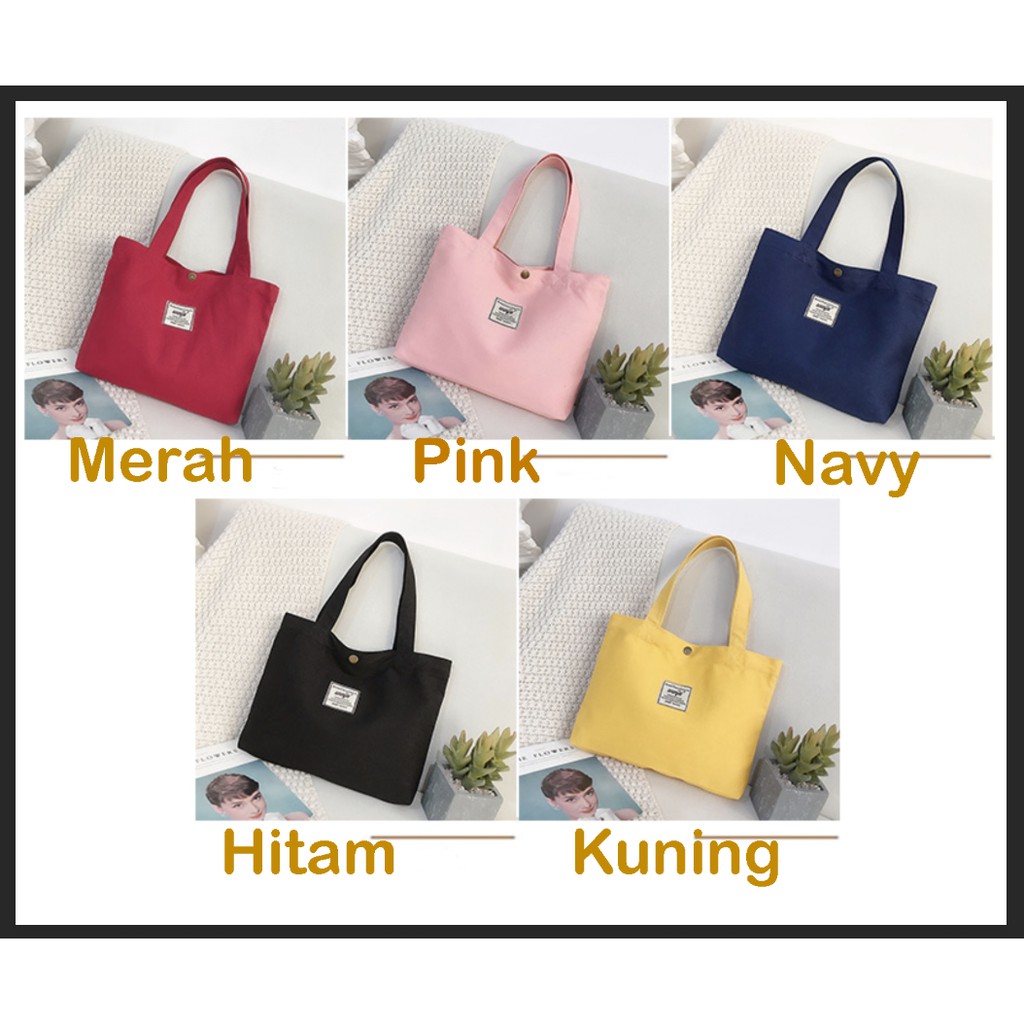 LJY49 Tas Wanita Jinjing Kanvas Wenjie Warna Polos Color Murah Impor Brand New TKM