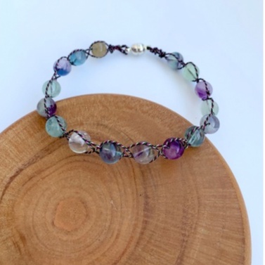 Rainbow Fluorite Wire Bracelet
