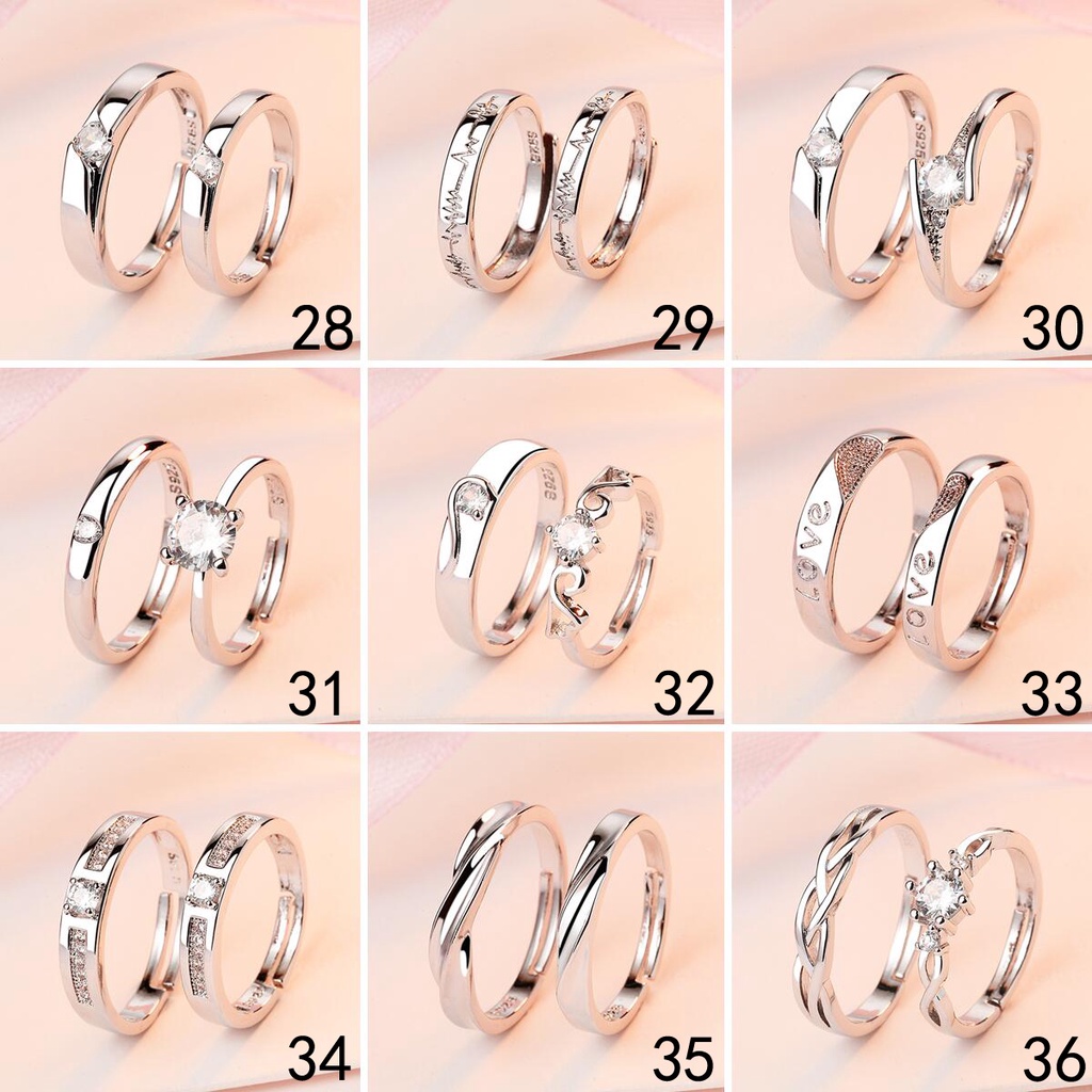 Cincin silver 925 Gaya Korea Italia Untuk Pasanganpriawanita