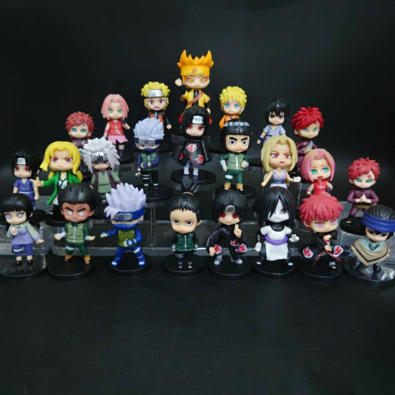 (BISA COD)Action mini figur chibi anime naruto kakashi gara shikamaru sakura hinata jiraiya