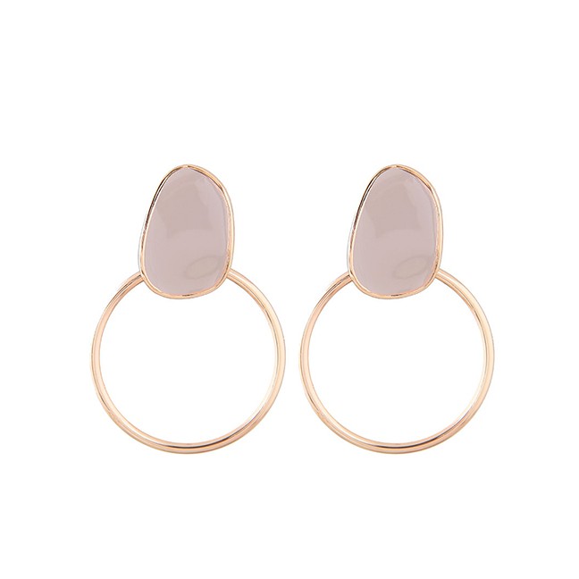 LRC Anting Tusuk Fashion Metal Ring Earrings A58327