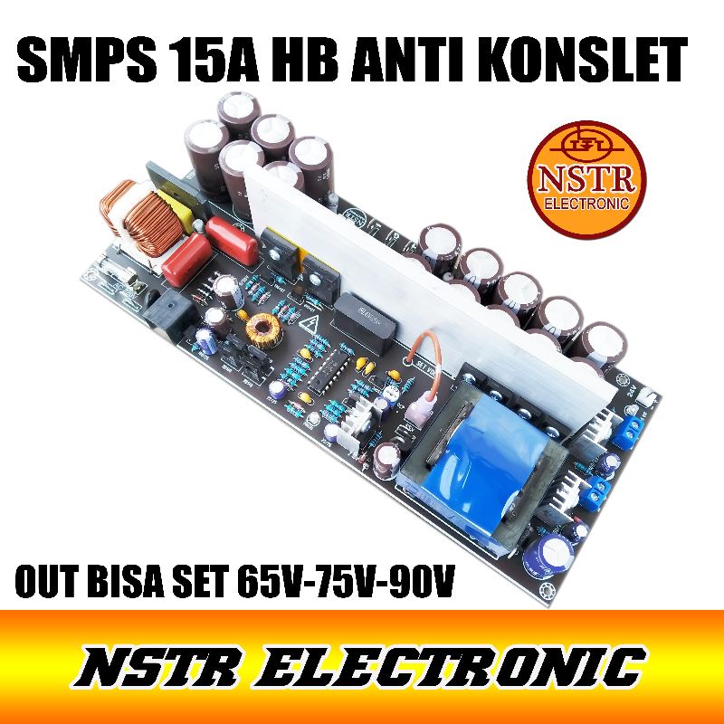 Smps Halrbridge 15 amper 1.5kva 75v plus extra bias untuk class d