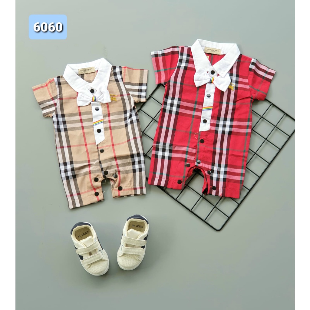 Jumper / Bodysuit Anak Bayi Laki-Laki Polo Burbery Impor Bahan Premium