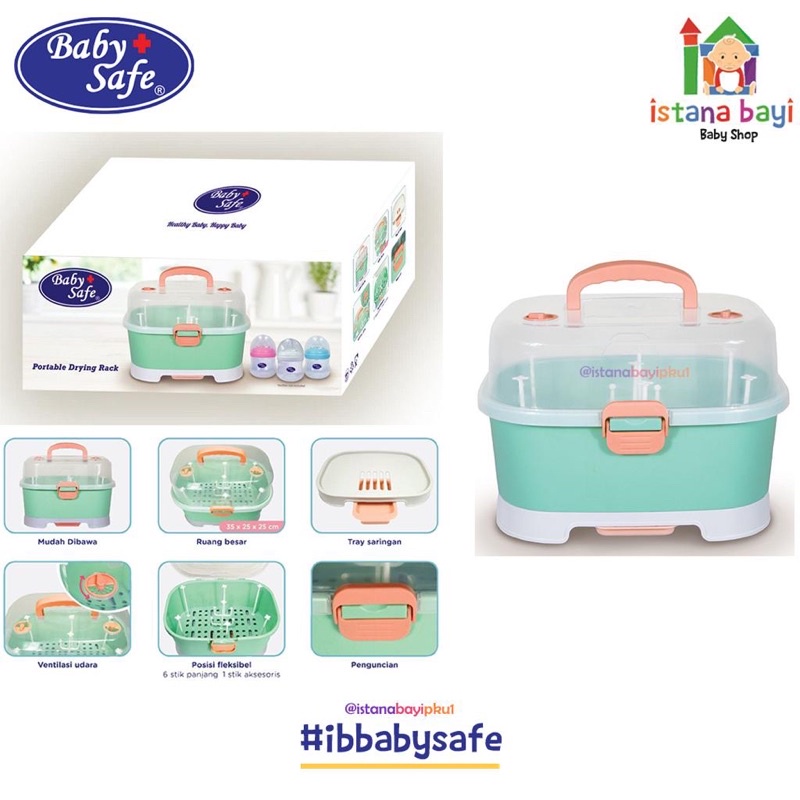 Baby Safe Rak Botol Susu - Baby safe DR006 Portable Drying Rack Rak Pengering Botol Susu Bayi