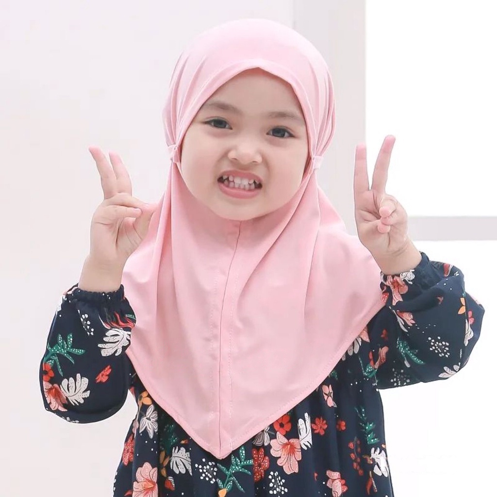 Bergo Anak Jersey / Khimar Anak Jersi Pamela Umur 0-5 th