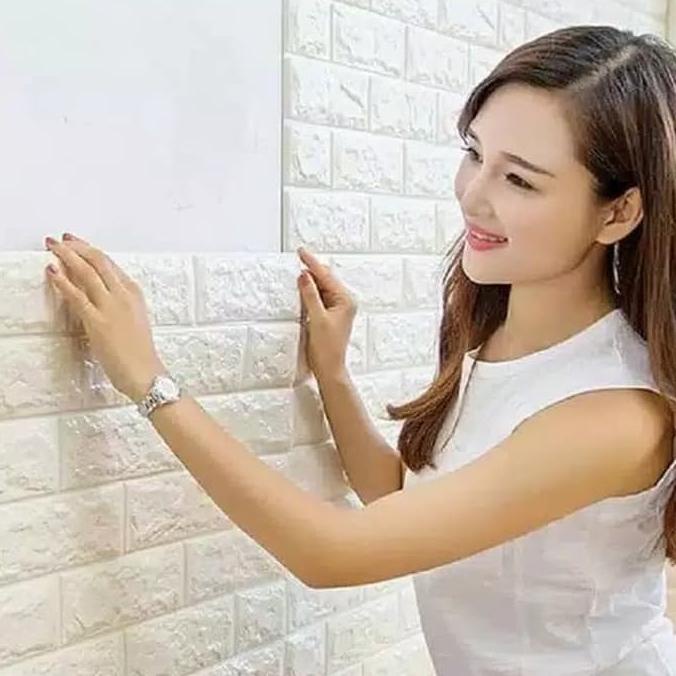 Murah Sticker Wallpaper Dinding 3D Tempel Dekorasi Background Bata Foam Lem