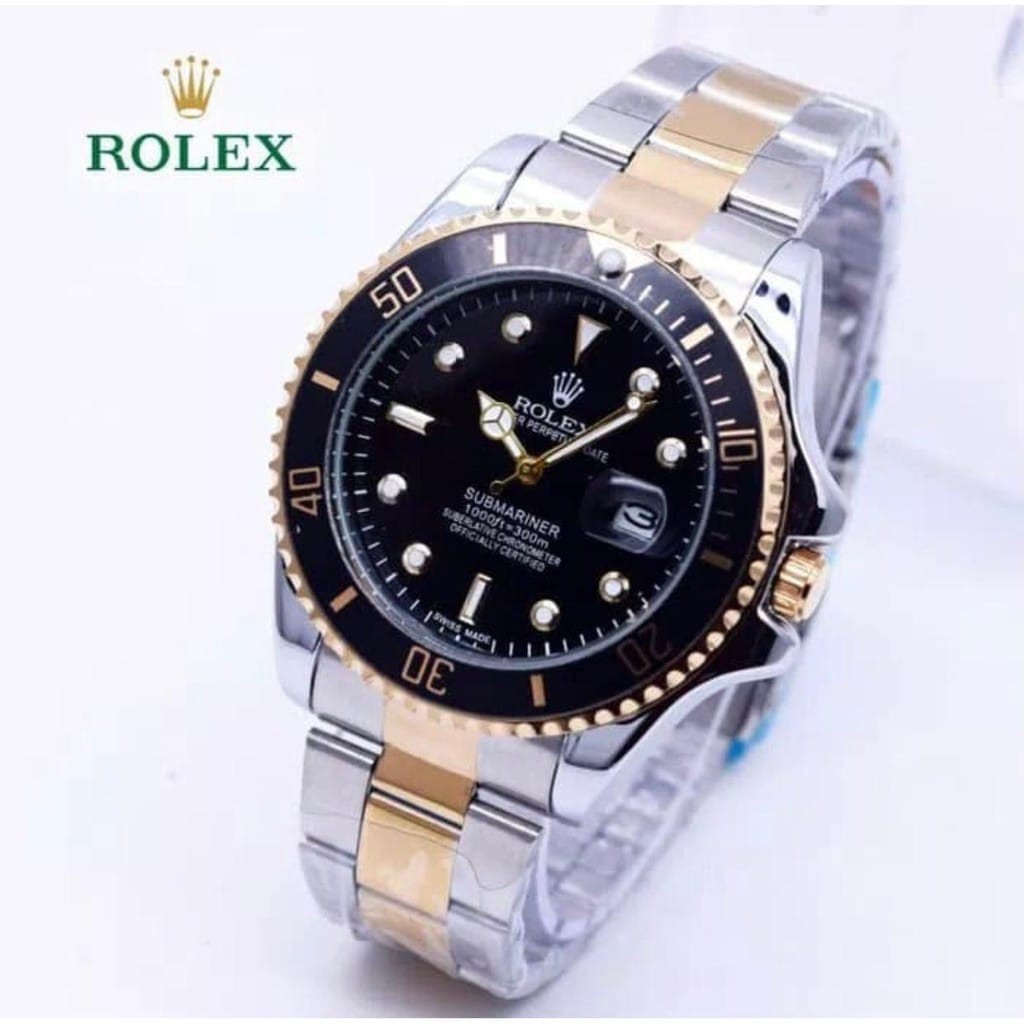 JAM TANGAN PRIA FREE BATRAI ROLEX SUBMARINER DATE SPORT TANGGAL IMPORT STAINLESS STEEL RX015