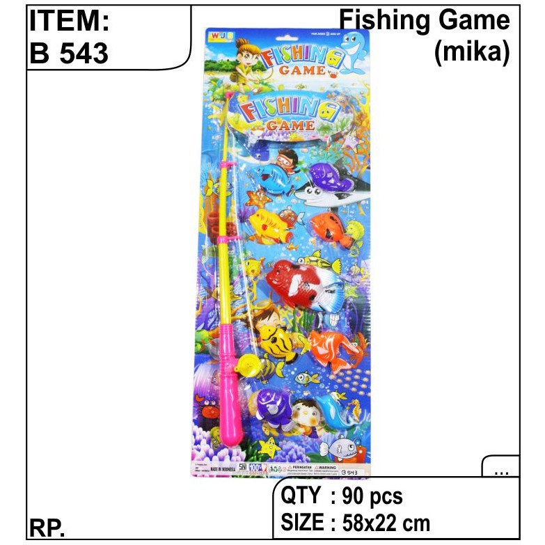 B 543 - Mainan Kail Pancing isi 9 pc Ikan Fishing Game B543