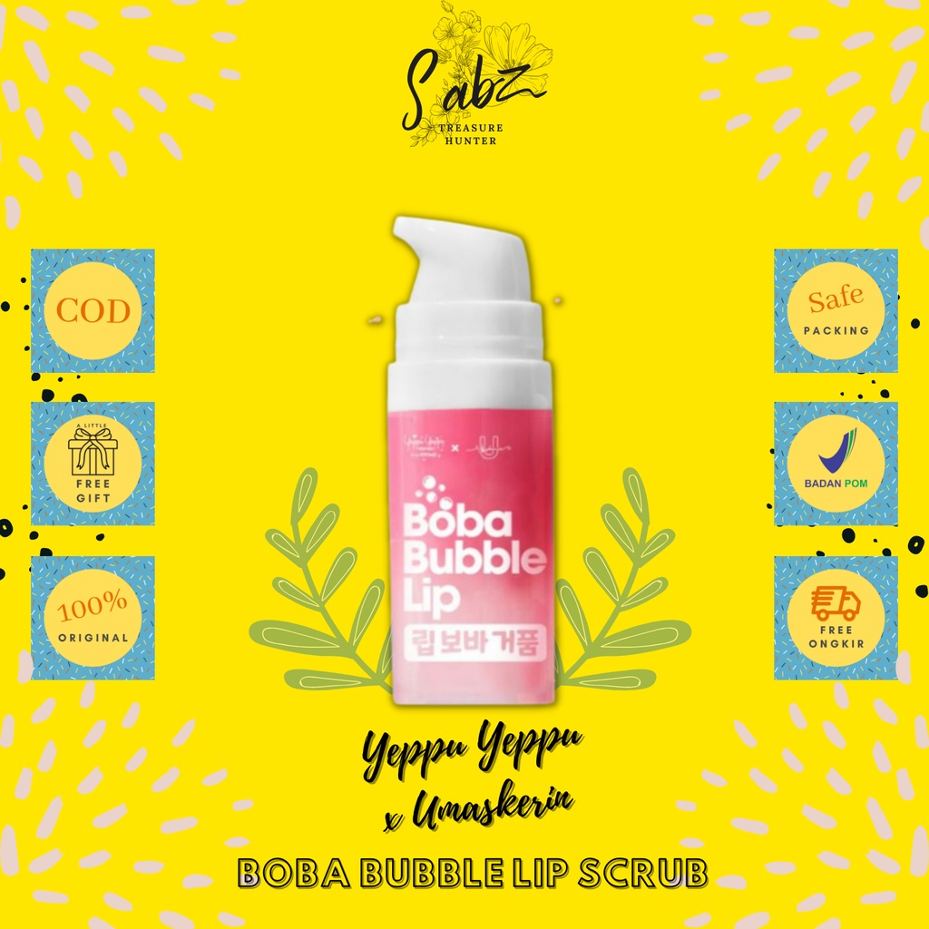 Boba Bubble Lip Scrub | Lip Scrub | Scrub Bibir Yeppu Yeppu x Umaskerin Yeppu-Yeppu By Kiyowo Boba Bubble Lip Scrub