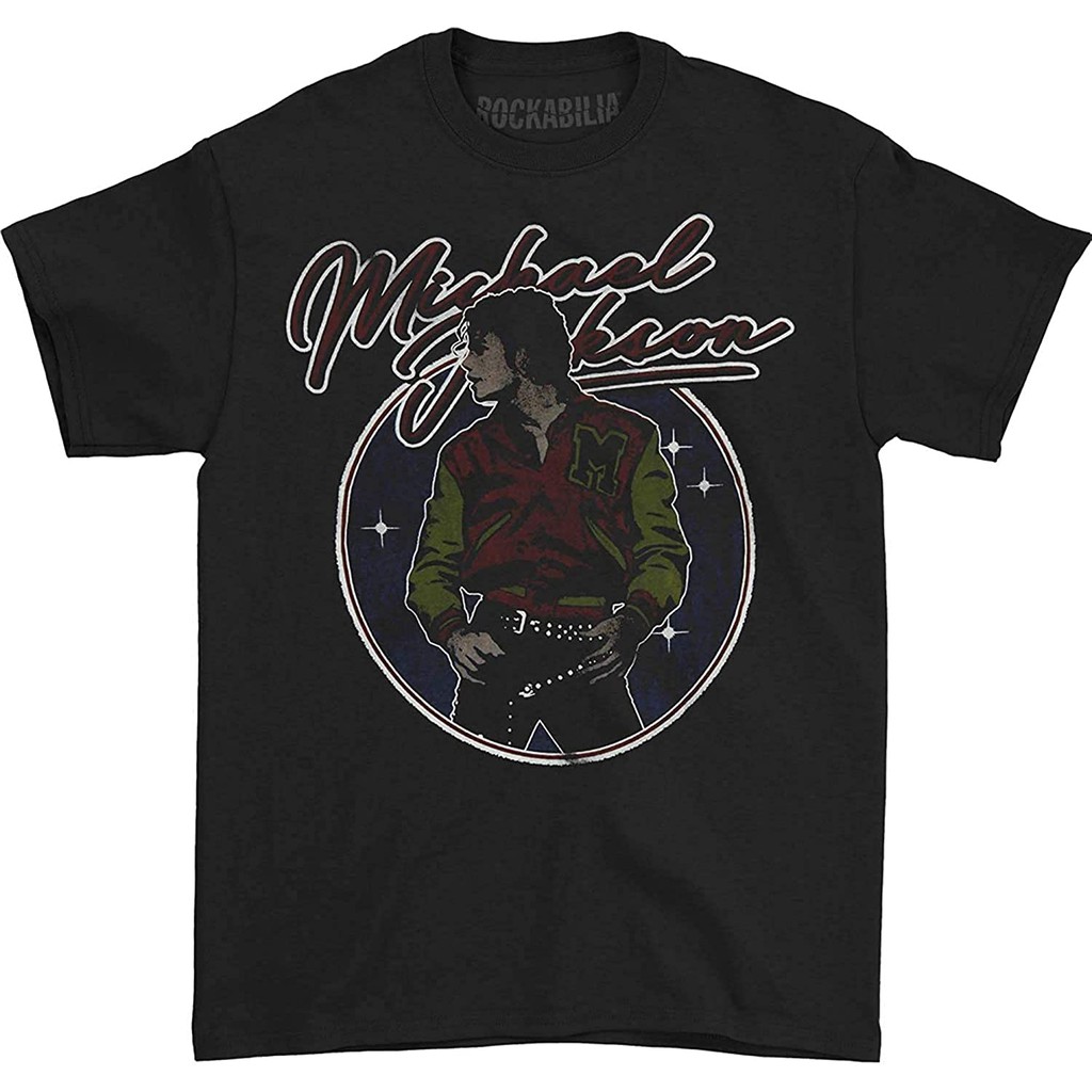 Baju Kaos Band Michael Jackson Thriller Varsity Jacket T-Shirt Black