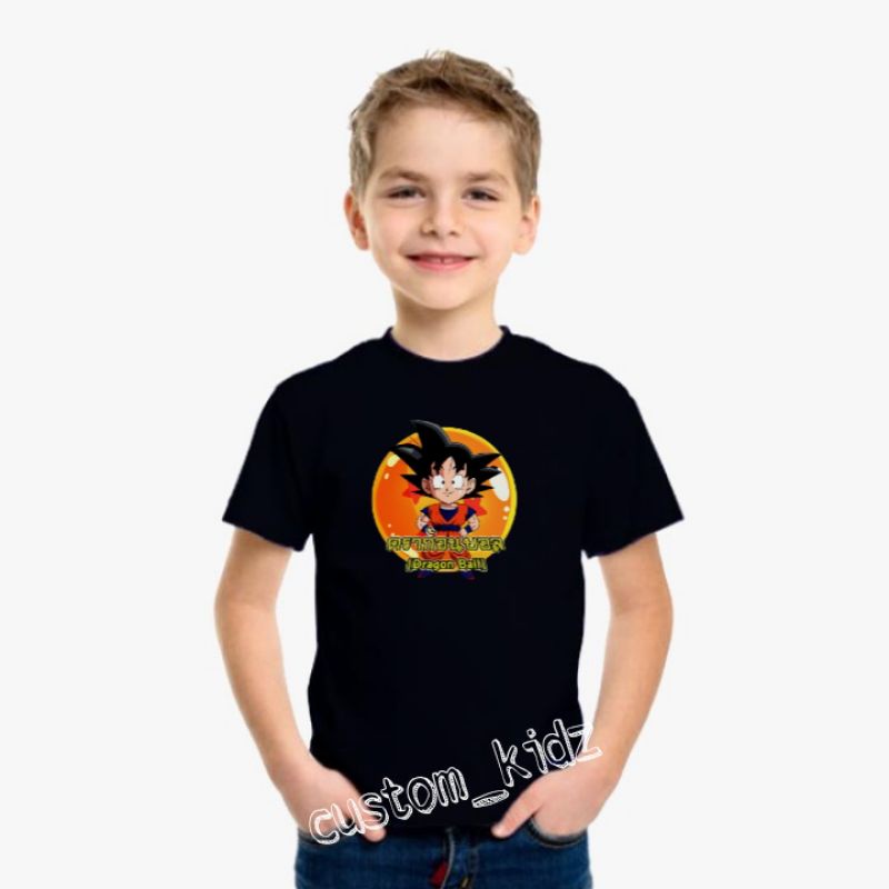 dragon ball animasi 80an kaos anak bahan halus