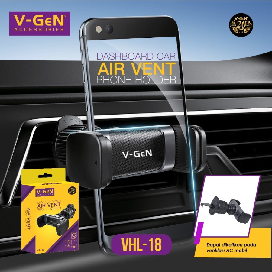 Dashboard Car Phone Air Vent Holder HP Mobil V-GeN VHL-18 Lubang AC ORI VGEN