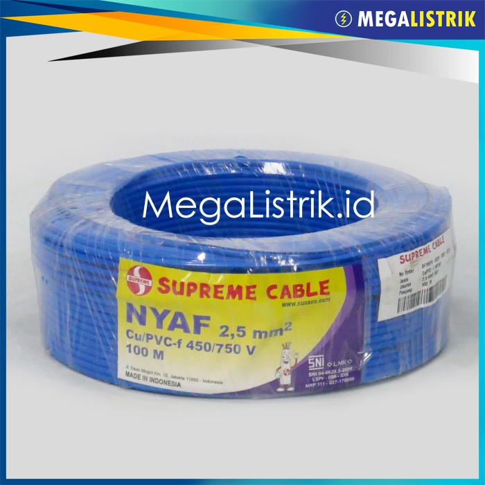 SUPREME NYAF 2.5 MM ( 100 METER ) / KABEL LISTRIK SERABUT TEMBAGA 2,5MM / AF 2,5 / 1 X 2.5MM ( 100M 