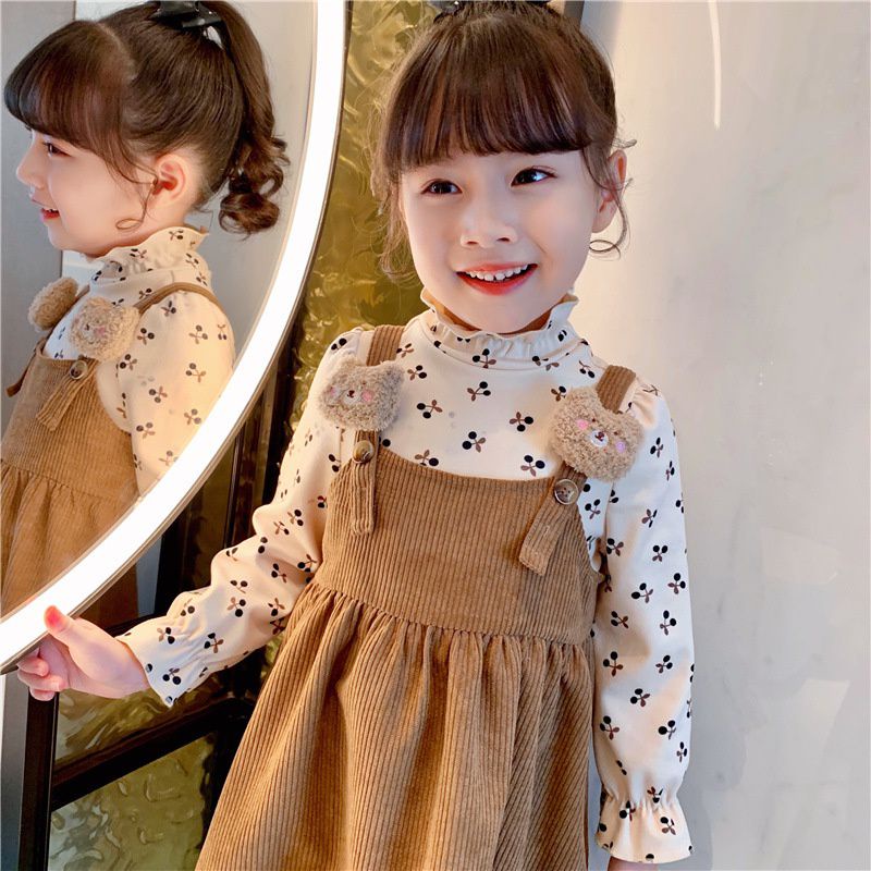 Dress Anak Perempuan 2in1 Overall Cutebear