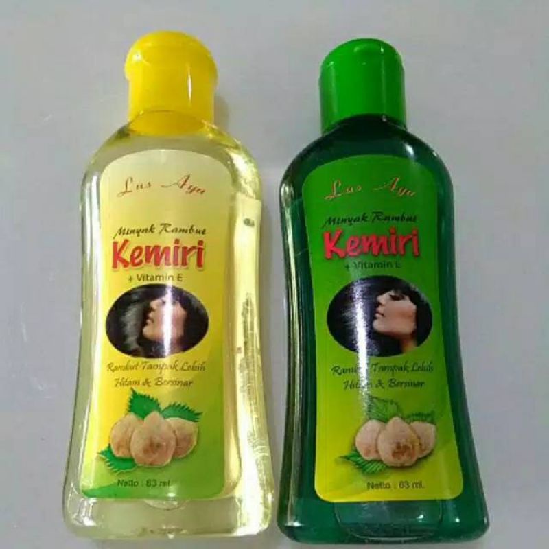 KEMIRI MINYAK RAMBUT 63ML/ LUS AYU + VITAMIN E/BPOM