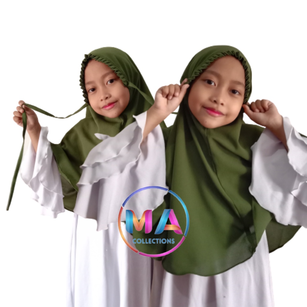 [Size XL] Hijab Anak Jilbab Anak Bergo Maryam KCB Lipit Diamond Strecth untuk Anak Usia 8 - 12 Tahun
