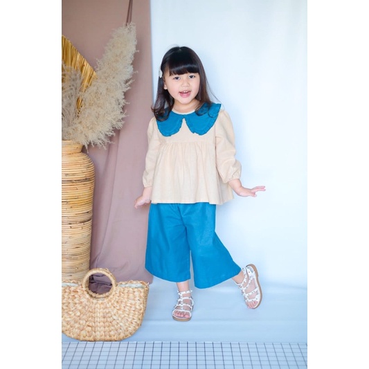 Nala Kulot Set Setelan Anak Perempuan Lengan Panjang Celana Kulot Girls Set Baju Pergi Baju Muslim