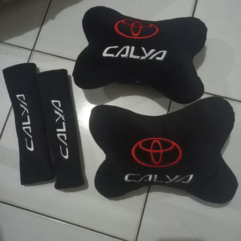 Bantal leher jok mobil cover Seatbelt sabuk Toyota Calya