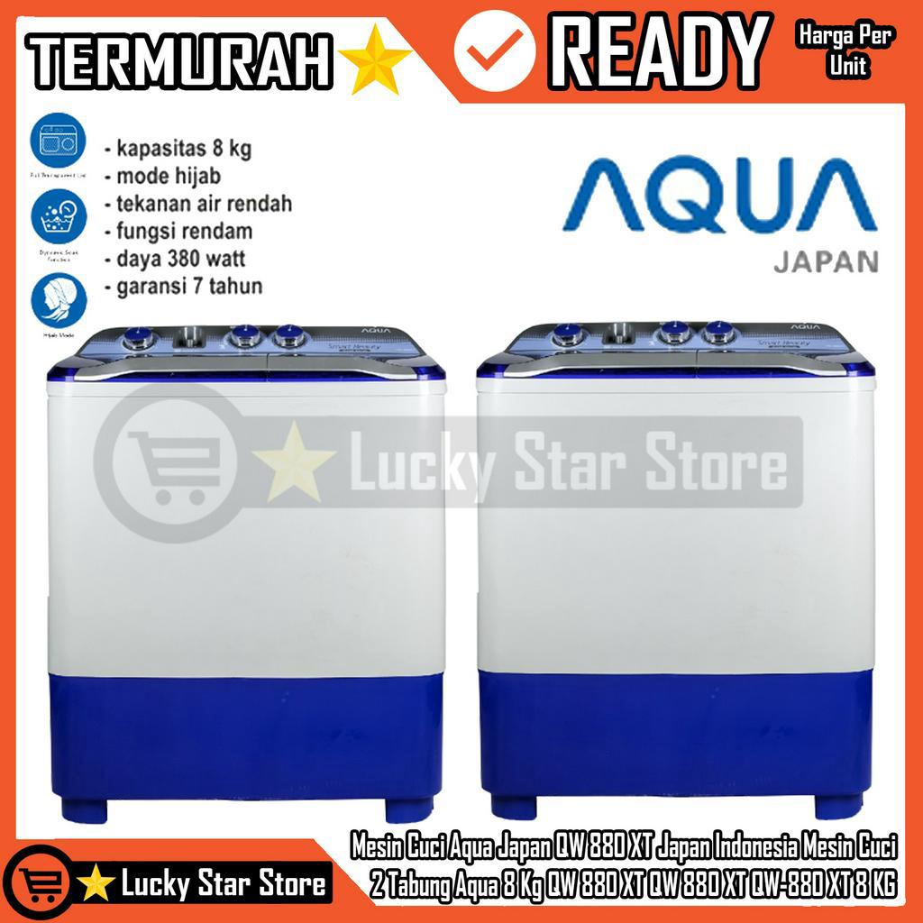[Kargo] Mesin Cuci Aqua Japan QW 880 XT Japan Indonesia Mesin Cuci 2 Tabung Aqua 8 KG QW 880 XT QW 8