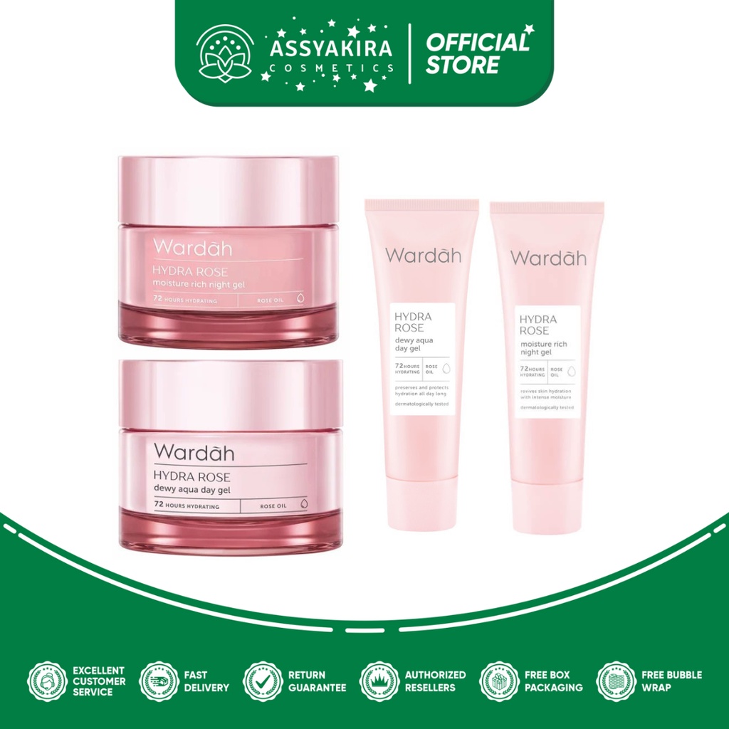 Wardah Hydra Rose Dewy Aqua Day Gel | Wardah Hydra Rose Moisture Rich Night Gel